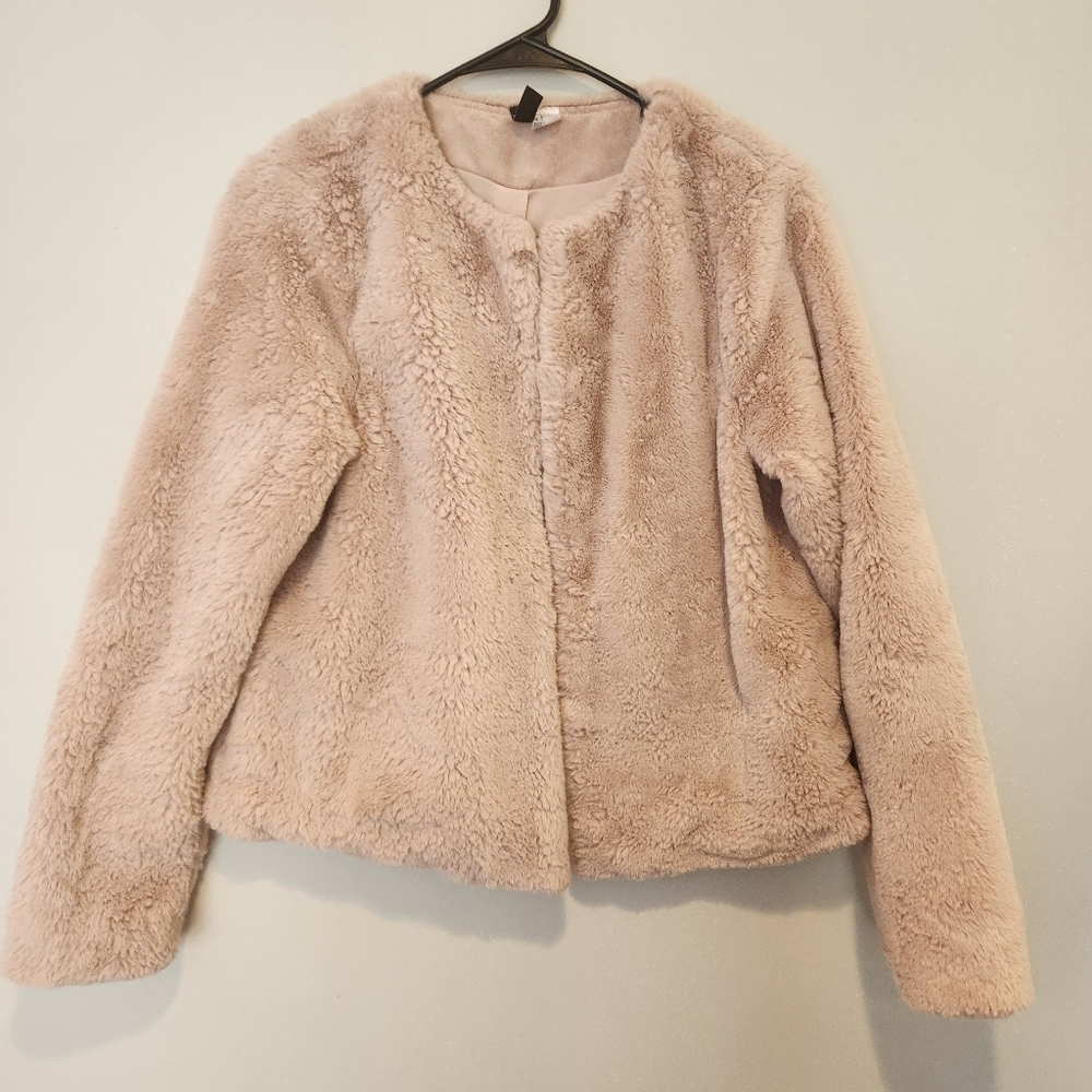 H&M fur jacket light pink